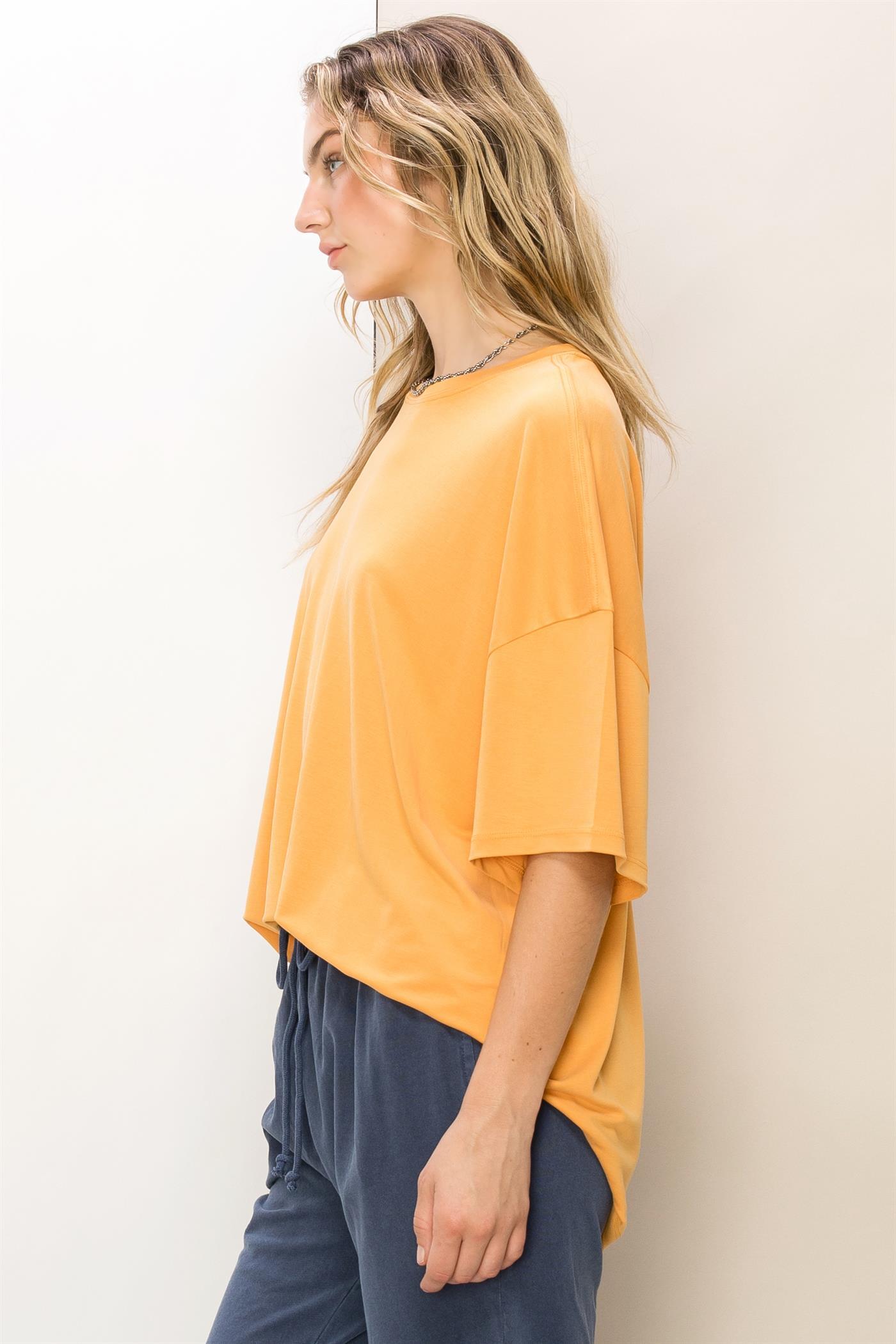 Wholesale Oversized T-Shirt Clothing Tops DZ23A960 CARAMEL DOUBLE ZERO