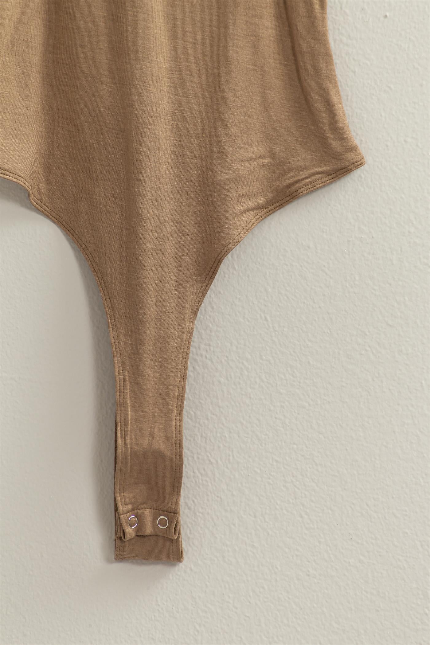 Wholesale Sleeveless Tank Top Bodysuit Clothing Tops DZ24A893-D MOCHA BROWN DOUBLE ZERO