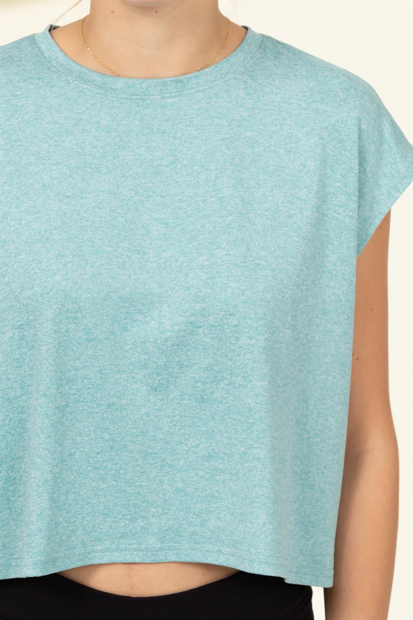 Wholesale Crew Neck Cropped Top Clothing Tops DZ22E688 RAIN DROP DOUBLE ZERO
