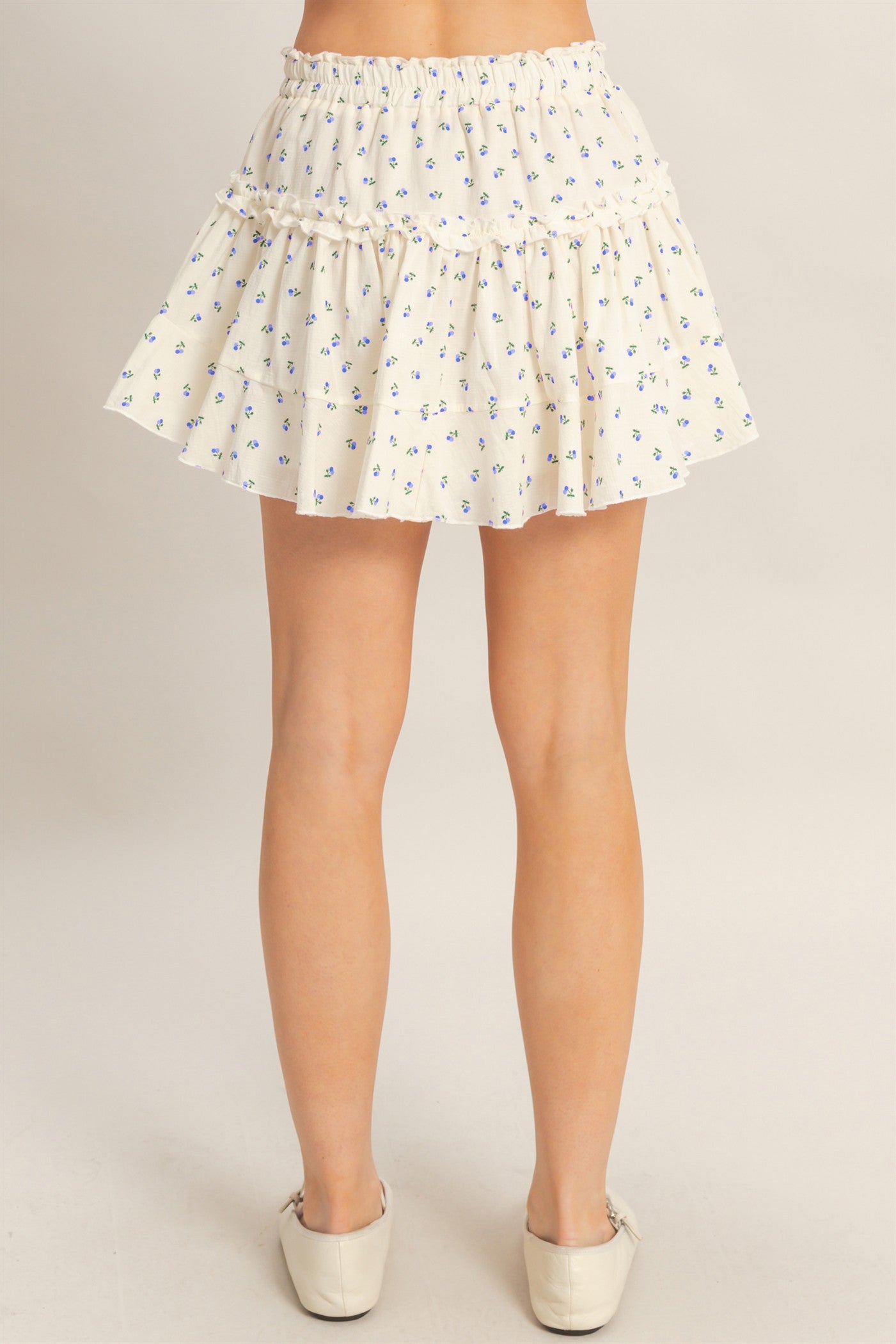 Wholesale Blueberry Tiered Ruffle Skirt Skirts HF26C243 BLUE HYFVE