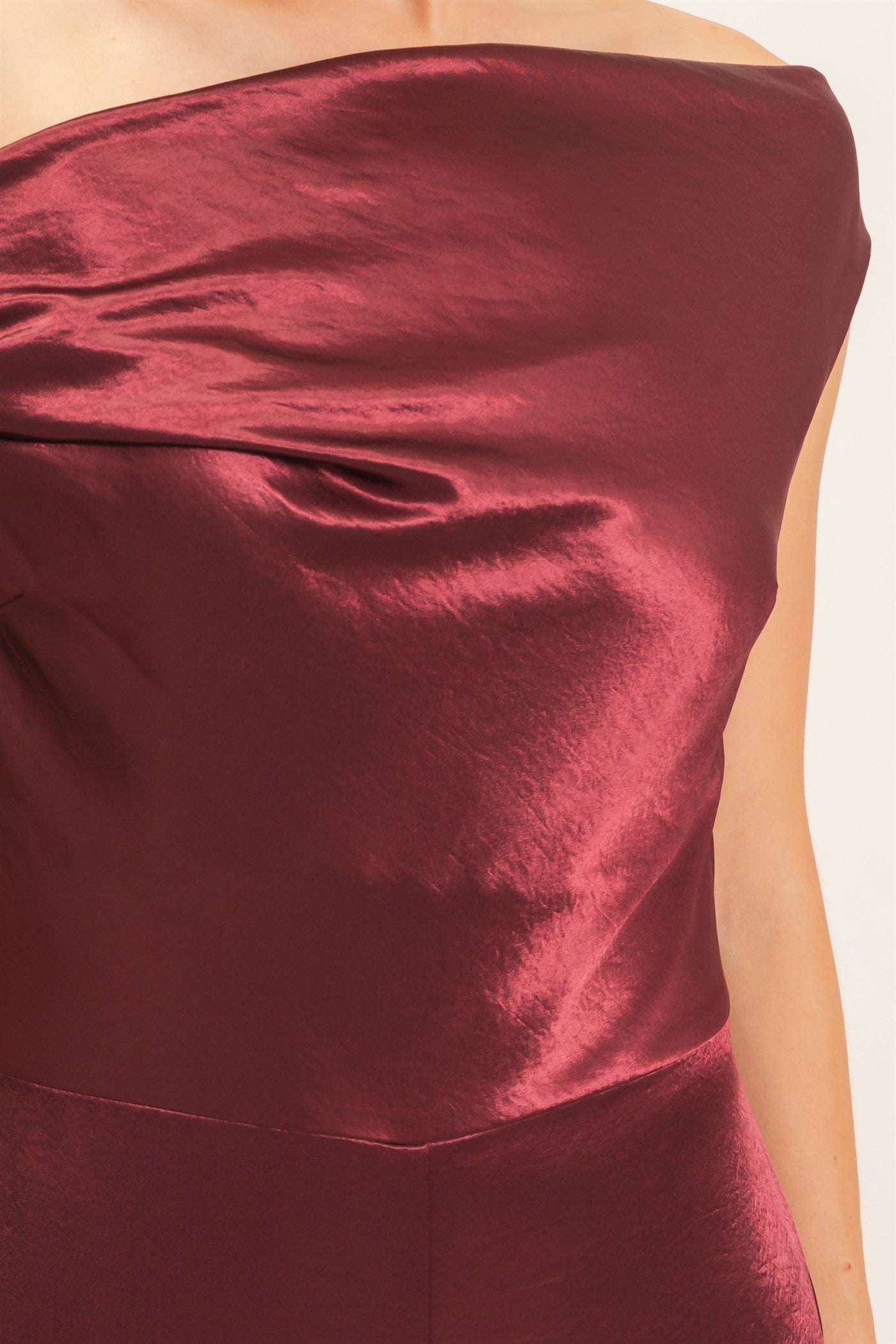Wholesale Asymmetrical Cowl Neck Wide Leg Jumpsuit Clothing HF26F009 WINE HYFVE