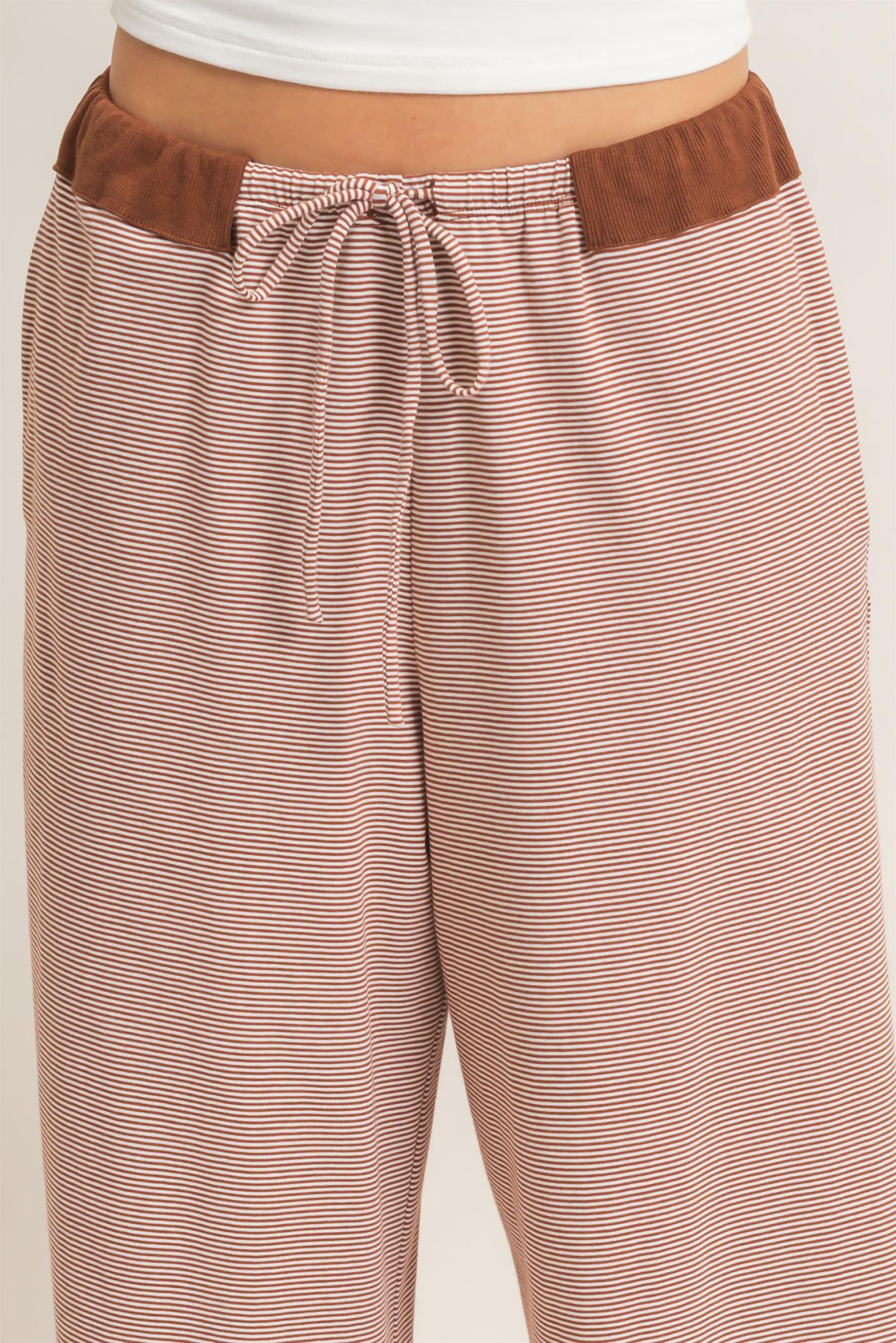 Wholesale Striped Wide-Leg Pants Pants HF26E818 BRICK HYFVE