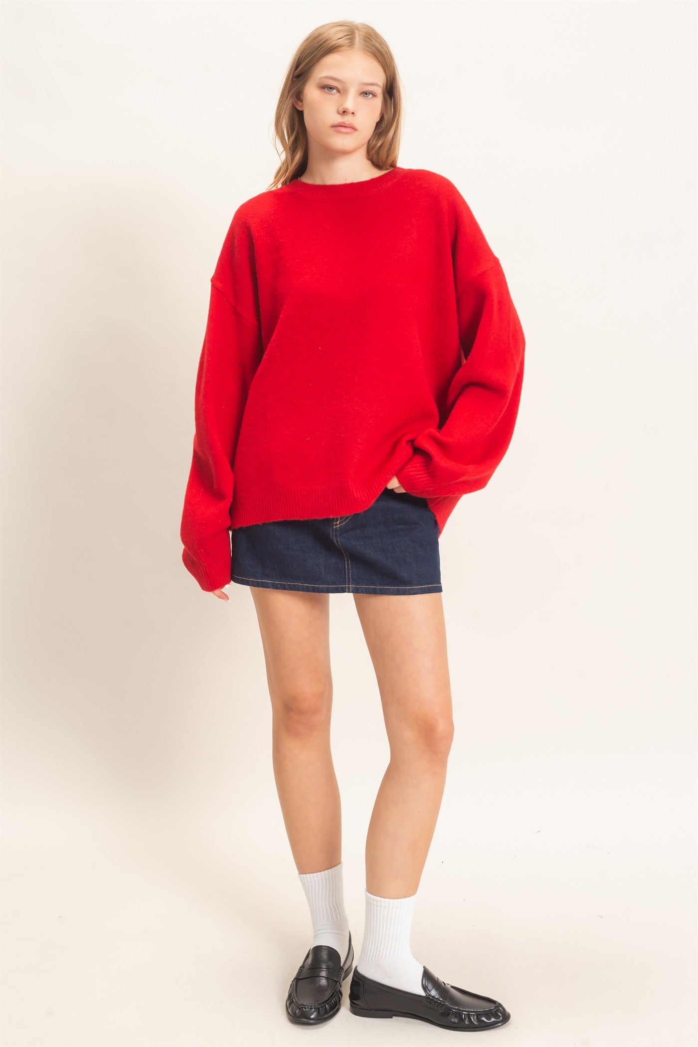 Wholesale Open Back Sweater With Organza Bows Sweaters HF26F149 RED HYFVE