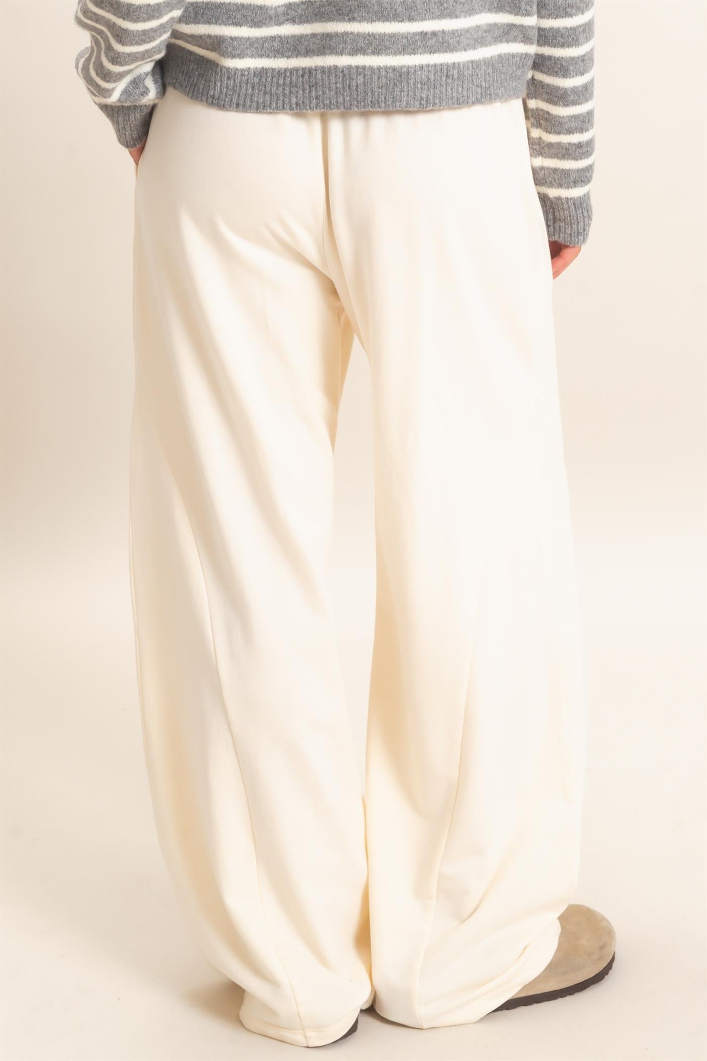 Wholesale Mineral Washed Wide Leg Pants Pants DZ26F082 ALPACA DOUBLE ZERO