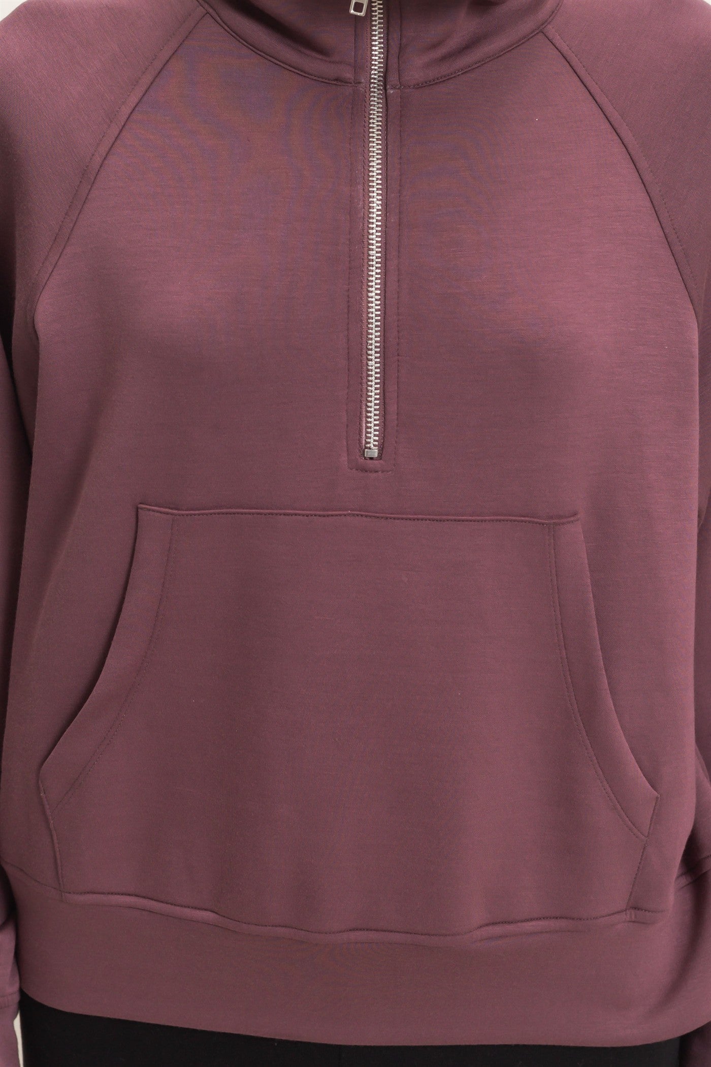 Wholesale Half-Zip Collar Raglan Pullover Sweatshirts DZ26C967 COCOA DOUBLE ZERO