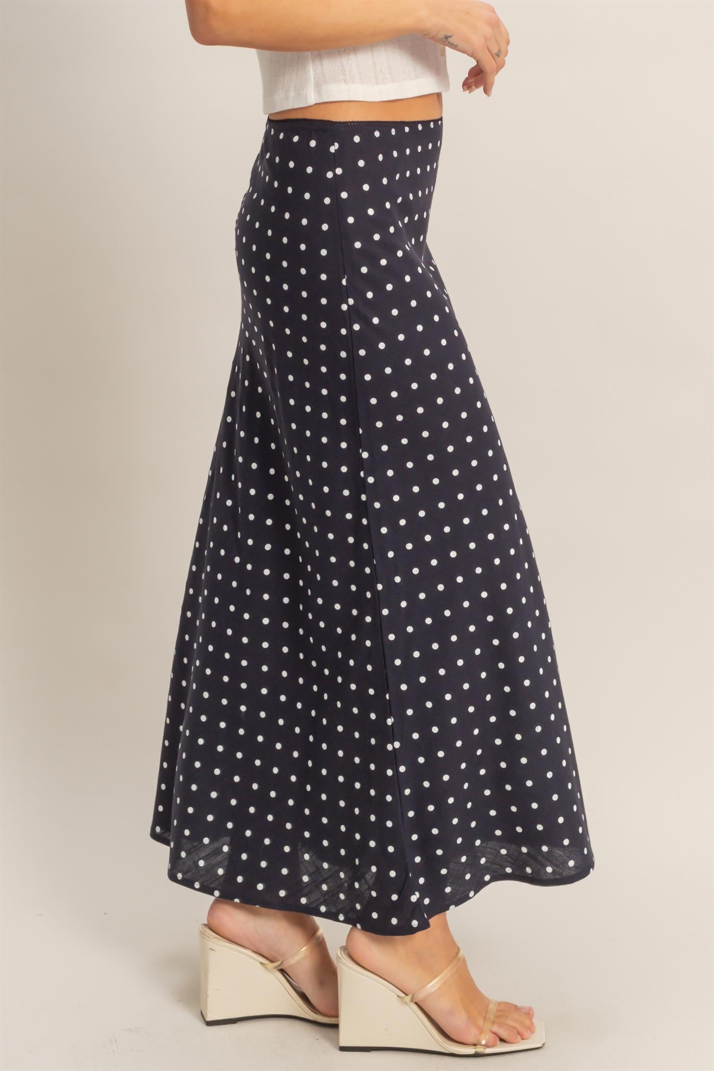 Wholesale Polka Dot A-Line Skirt Skirts HF26E416-D NAVY HYFVE