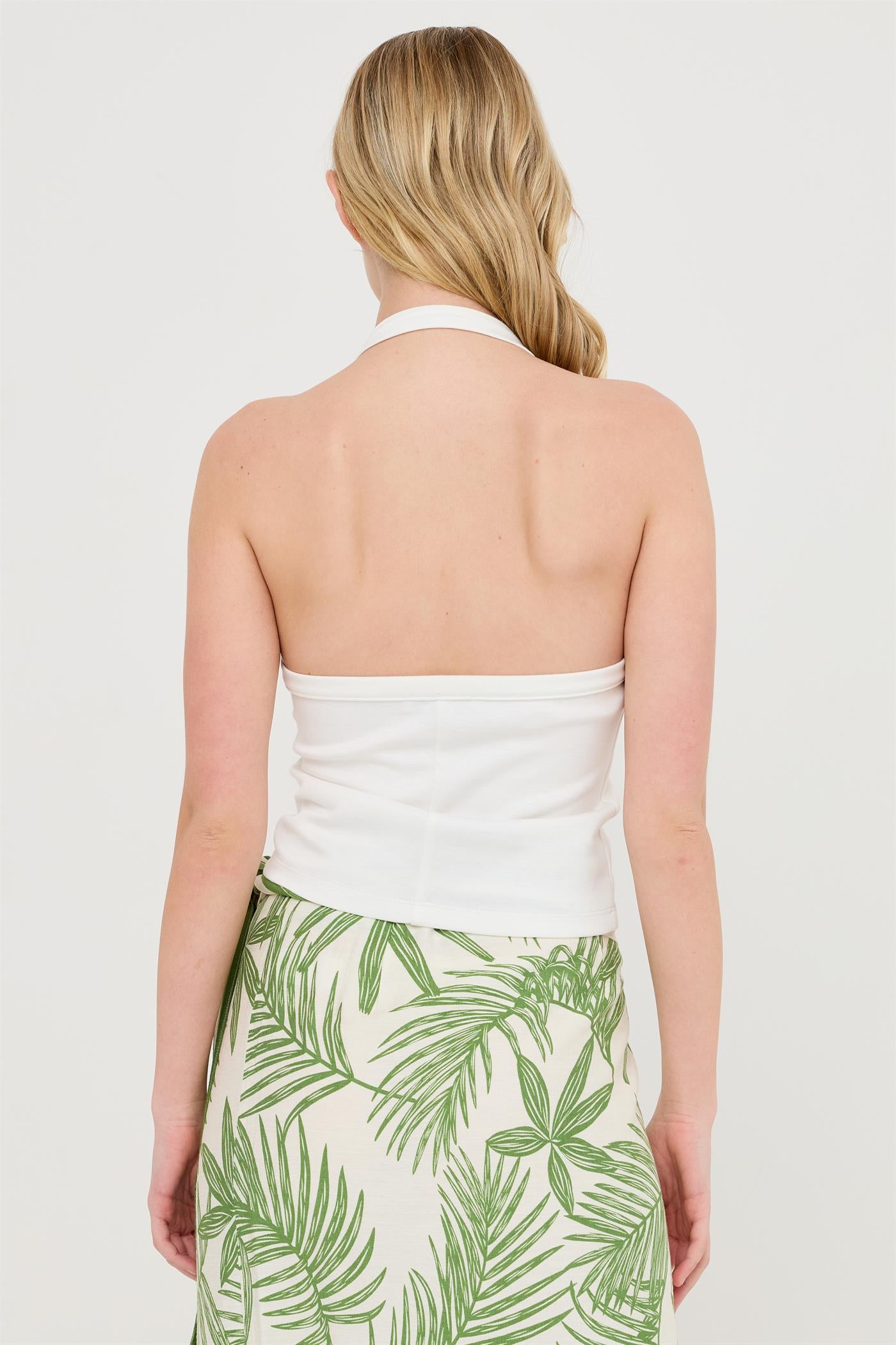Wholesale Halter Top With Gold Loop Clothing Tops HF26C761 OFF WHITE HYFVE