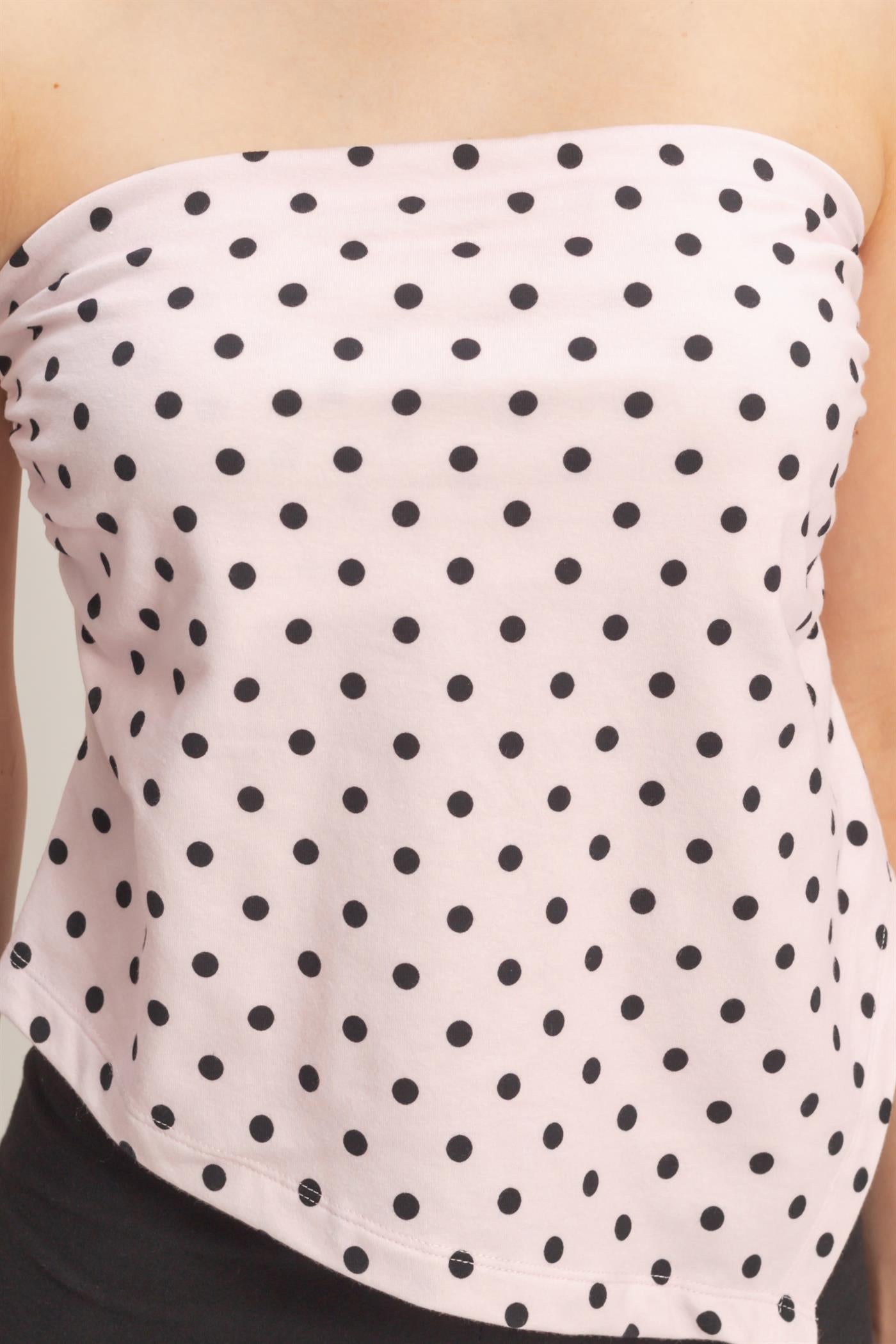 Wholesale Polka Dot Triangle Tube Top Clothing Tops DZ26C347 PINK DOUBLE ZERO