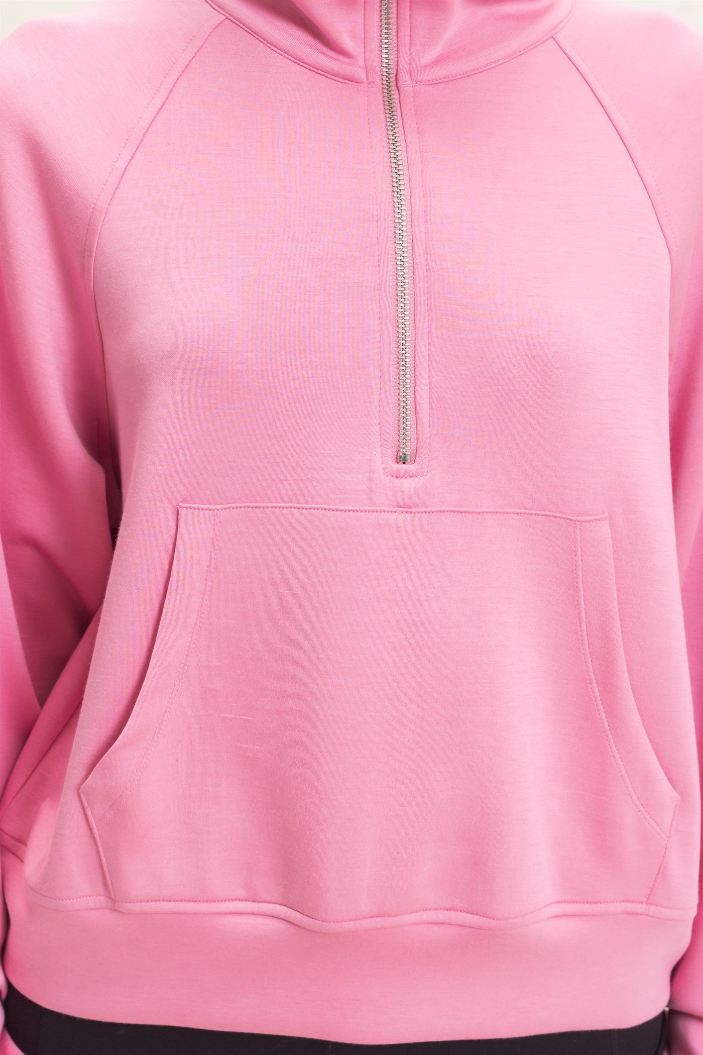 Wholesale Half-Zip Collar Raglan Pullover Sweatshirts DZ26C967 PINK DOUBLE ZERO