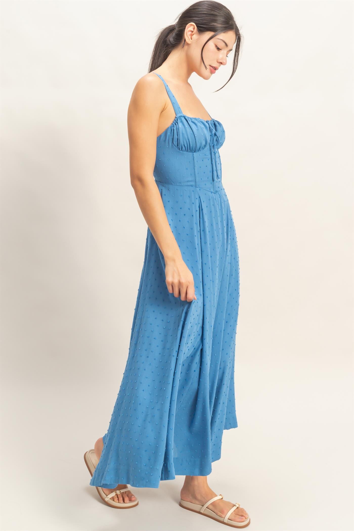 Wholesale Boned Tie-Back Dress Dresses HF25E875 BLUE HYFVE