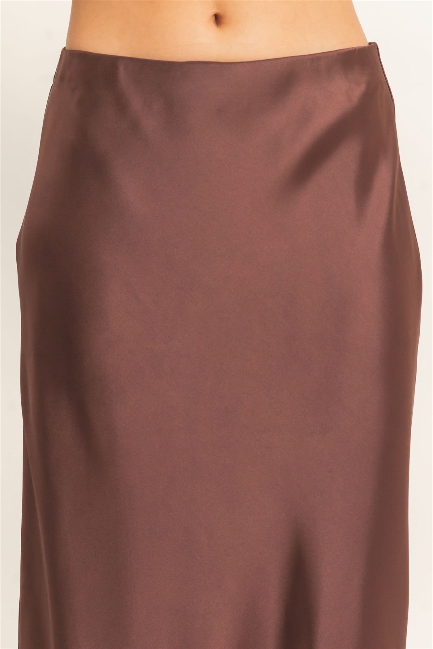 Wholesale Satin Maxi Skirt Skirts DZ26C970 DARK BROWN DOUBLE ZERO