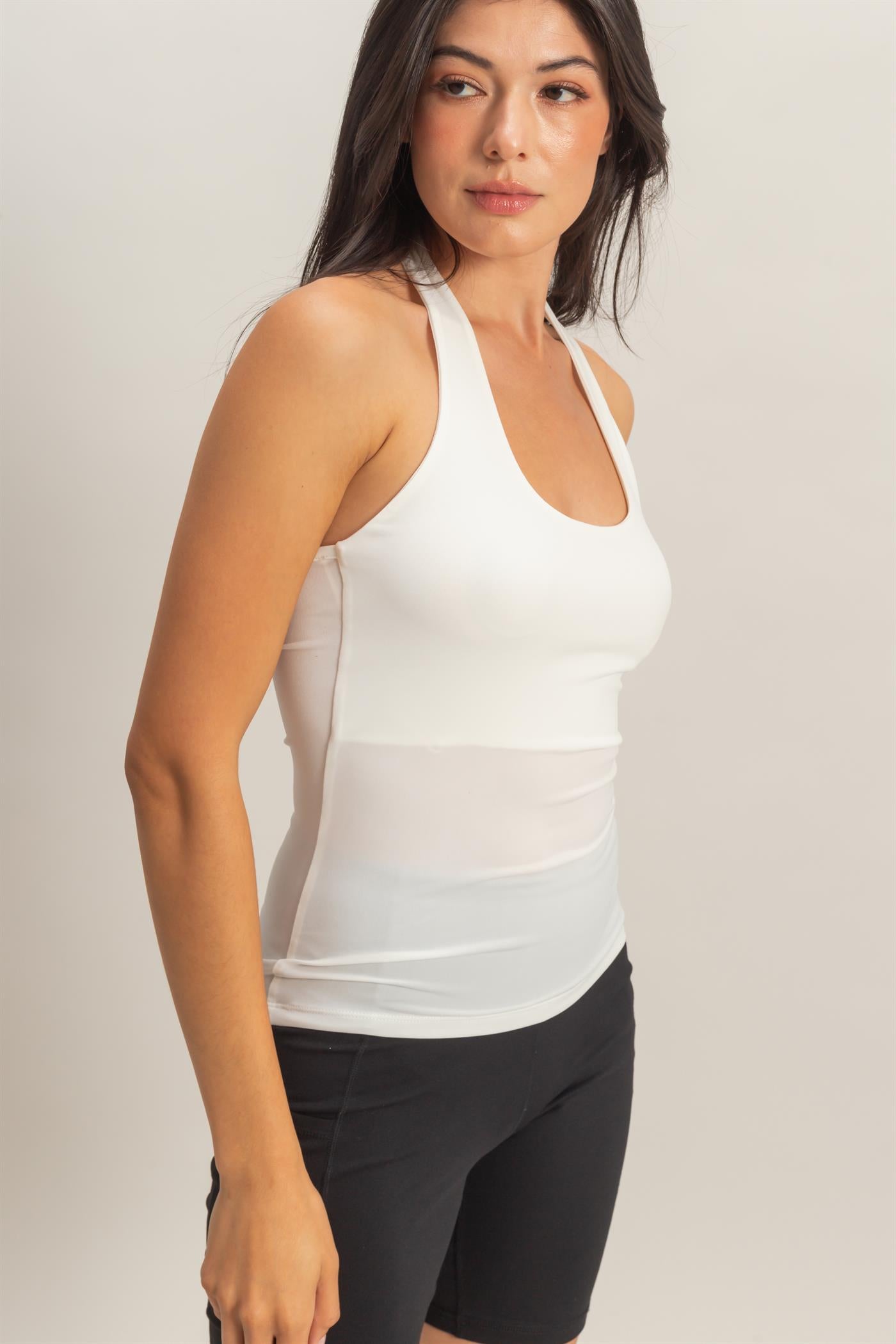 Wholesale Halter Tank Top Clothing Tops DZ26C710 WHITE DOUBLE ZERO